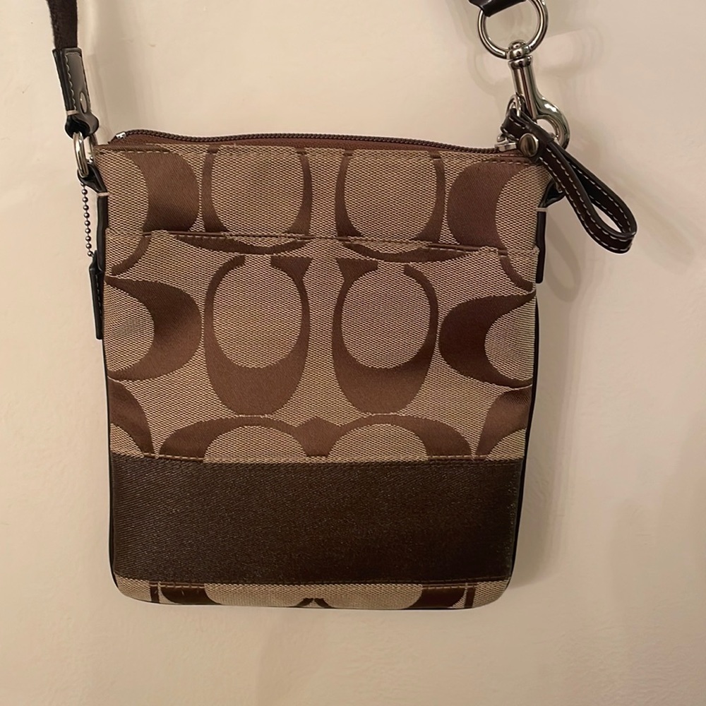 Coach//Signature Stripe Crossbody Bag